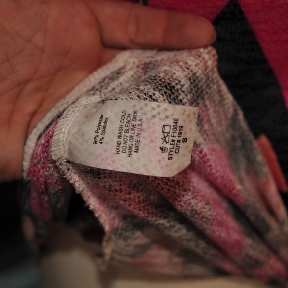 Chevron Womens Tank Coral Pink Grey S - Picture 5 of 5